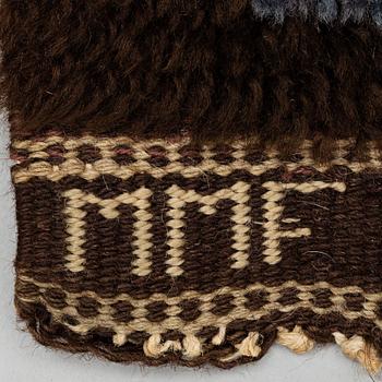 MÄRTA MÅÅS-FJETTERSTRÖM, MATTO, "Fåren", knotted pile, ca 68,5 x 48 cm, signed MMF.