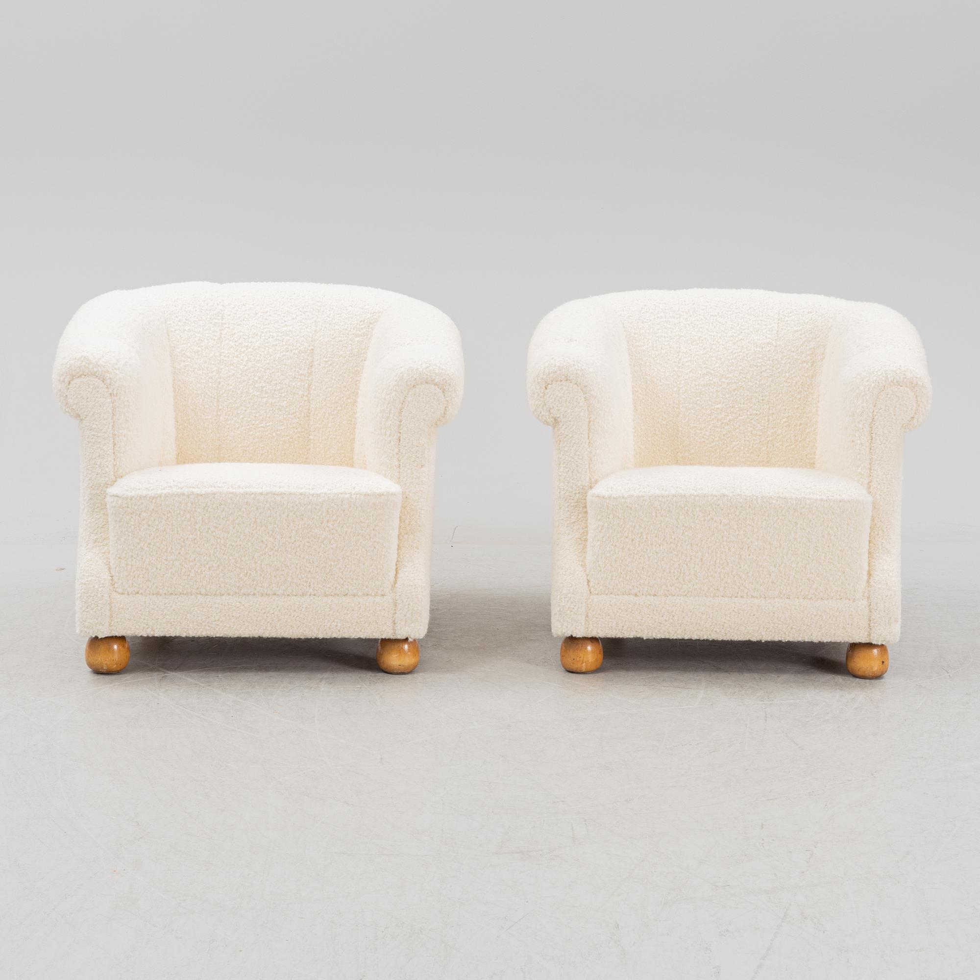 Fåtöljer, ett par, Swedish Modern, 1940/50-tal.