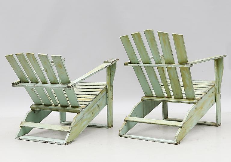 TRÄDGÅRDSSTOLAR, 1 par, 1900-talets mitt.