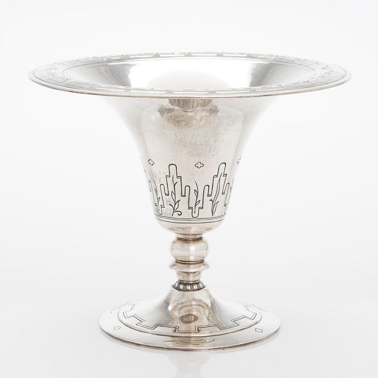 A silver vase, mark of oy Taito ab,  Helsinki, Finland 1928.