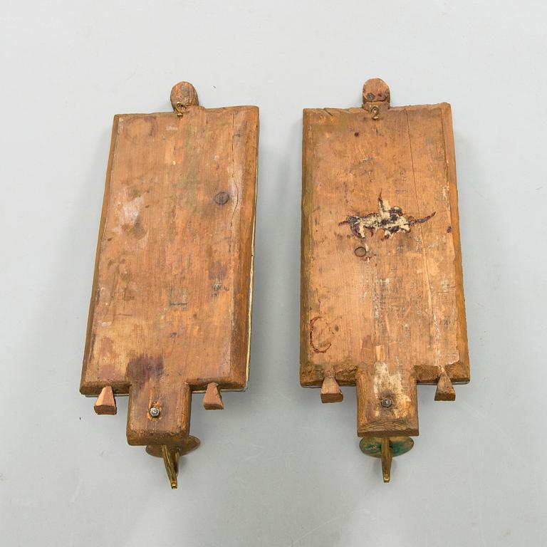 Spegellampetter, ett par, 1800-tal.