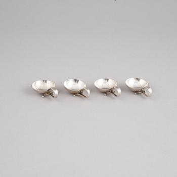 Four silver salt cellars from Georg Jensen.
