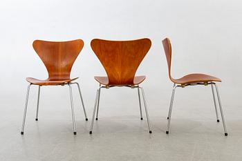 Arne Jacobsen, stolar 6 st, "Sjuan", Fritz Hansen, 1960-tal.