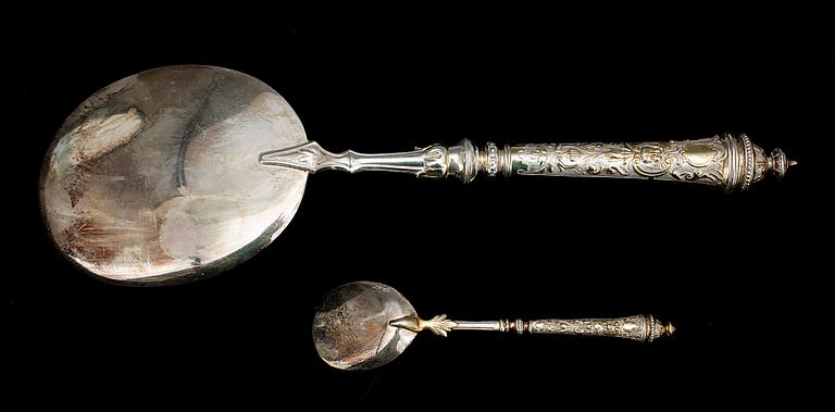 KAVIARSET, 13 delar, silver, Antverpen, Belgien, 1900-talets början. Vikt ca 233 g.