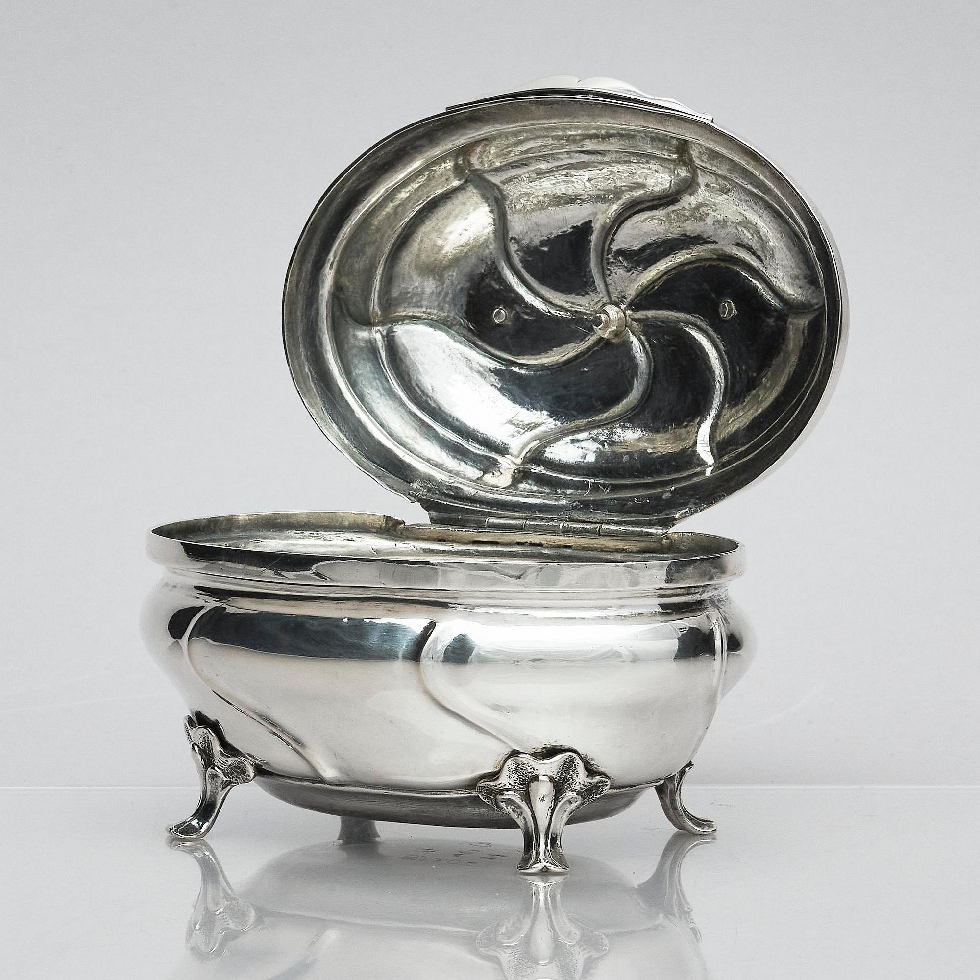A Swedish Rococo 18th Century silver sugar-casket, marks of Petter Davidsson, Norrköping 1750.