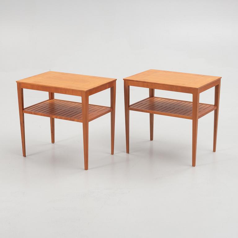 Carl Malmsten, bedside tables, a pair, master carpenter Stefan Olsson, Gotland.
