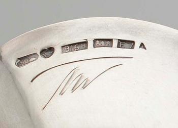 SKÅLAR, 2 st, silver, sign Tapio Wirkkala, Westerback Helsingfors 1954 och Kultakeskus Tavastehus 1958.