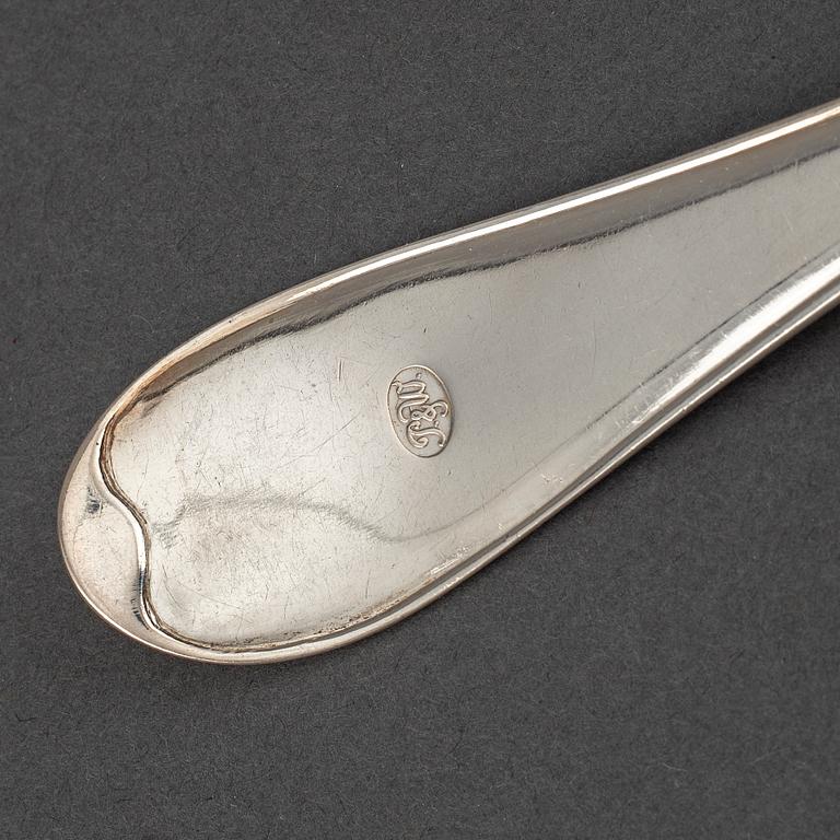 Twelve Swdish early 19th century silver dinner-forks, mark of Weterstråhle and Floberg, Stockholm 1802-1809.