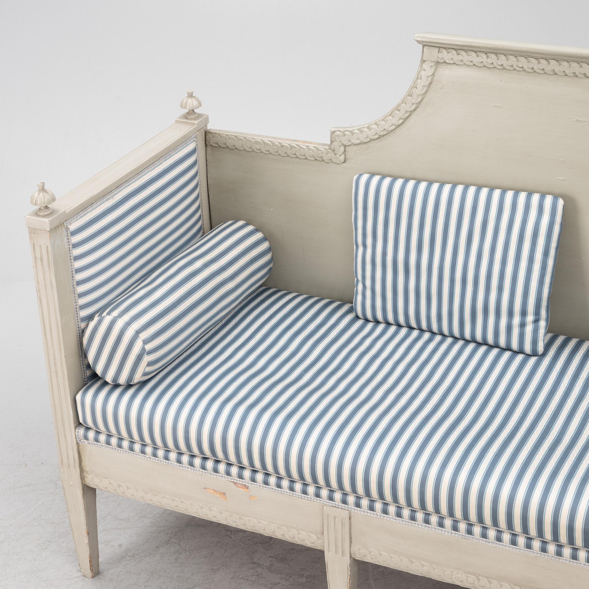 A late Gustavian sofa, 19th century.