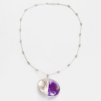 Björn Weckström, A sterling silver and acrylic 'Kilimandjaro' necklace for Lapponia 1986.