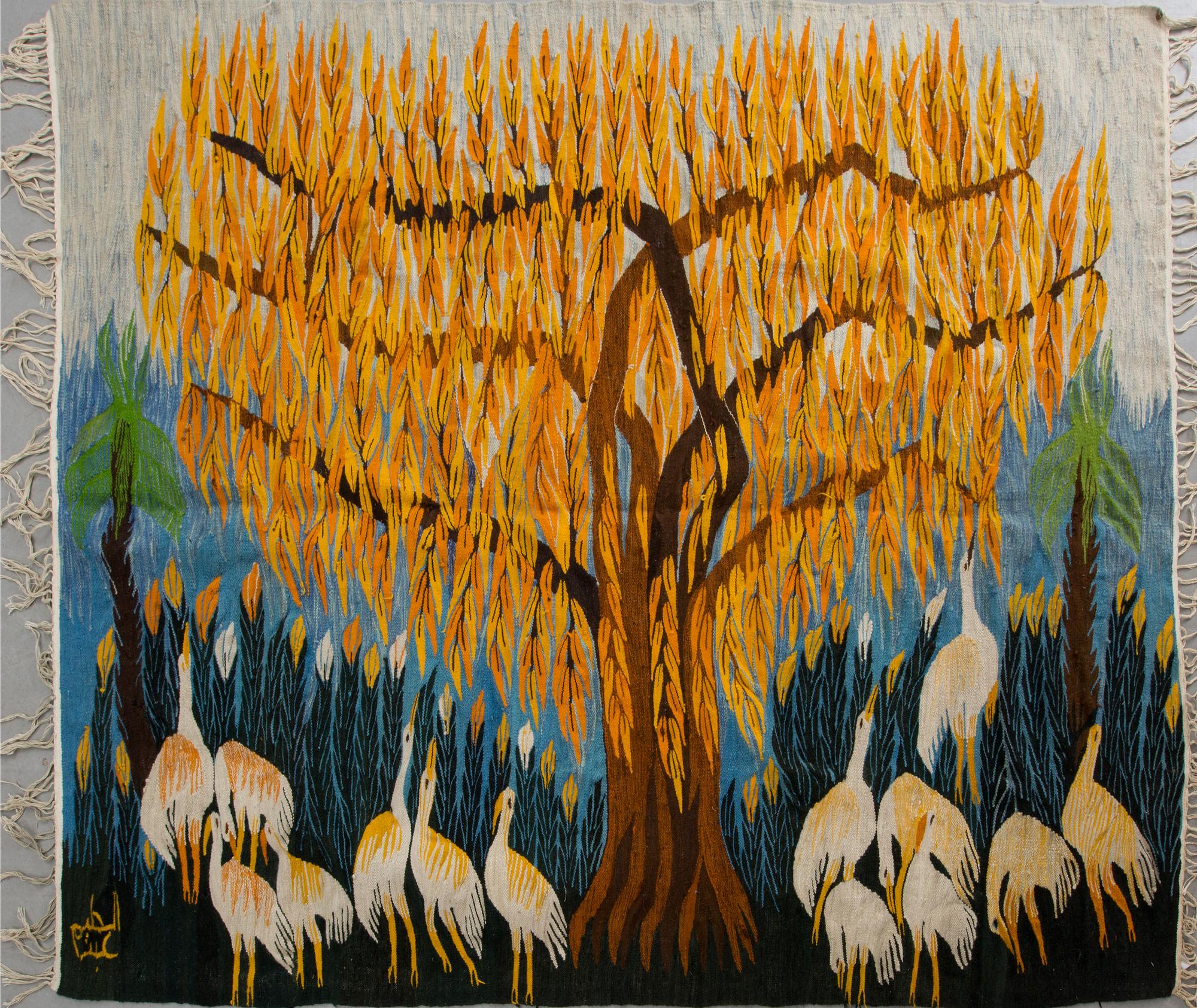TAPET, Egypten, signerad, 1900-tal. Ca 210 x 168 cm.