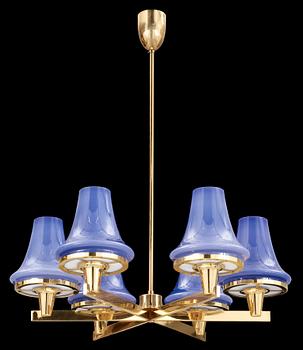 A Hans-Agne Jakobsson brass ceiling lamp, Markaryd Sweden 1960-70's.