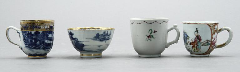 PARTI PORSLIN, 4 delar, Kina, 1700-tal.