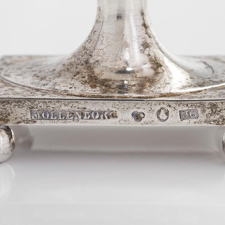 Saltkar, 2 st, silver, S:t Petersburg 1824 och Stockholm 1898.