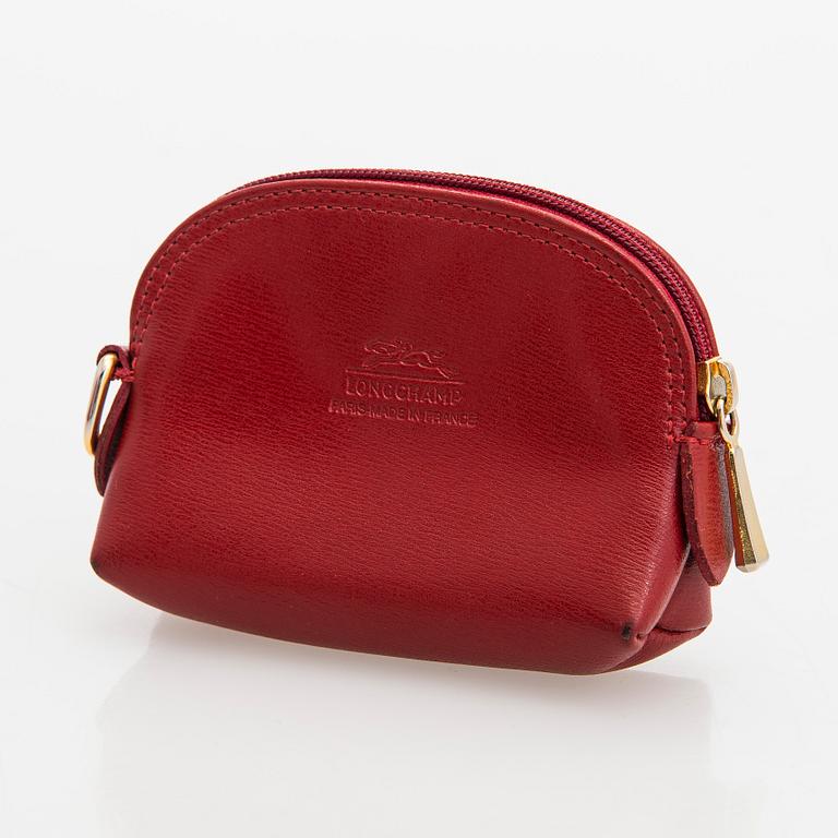 Longchamp, a leather 'Roseau' bag and coin pouch.