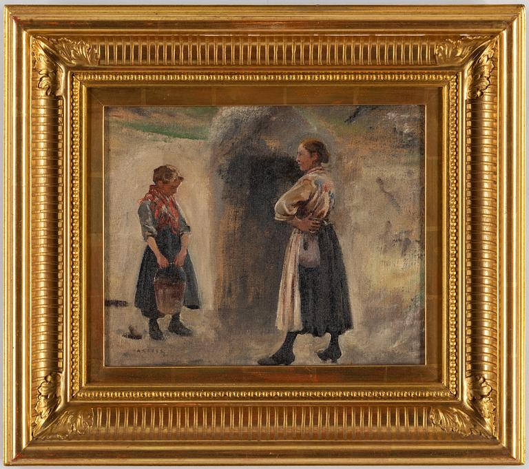AUGUST HAGBORG, oil on canvas, stamped signature.