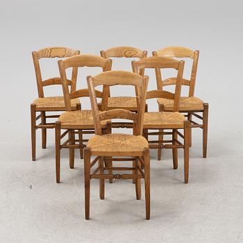 A set of six oak chairs, second half of the 20th Century.