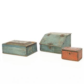 Skrin, 3 st, allmoge, 1800-tal.
