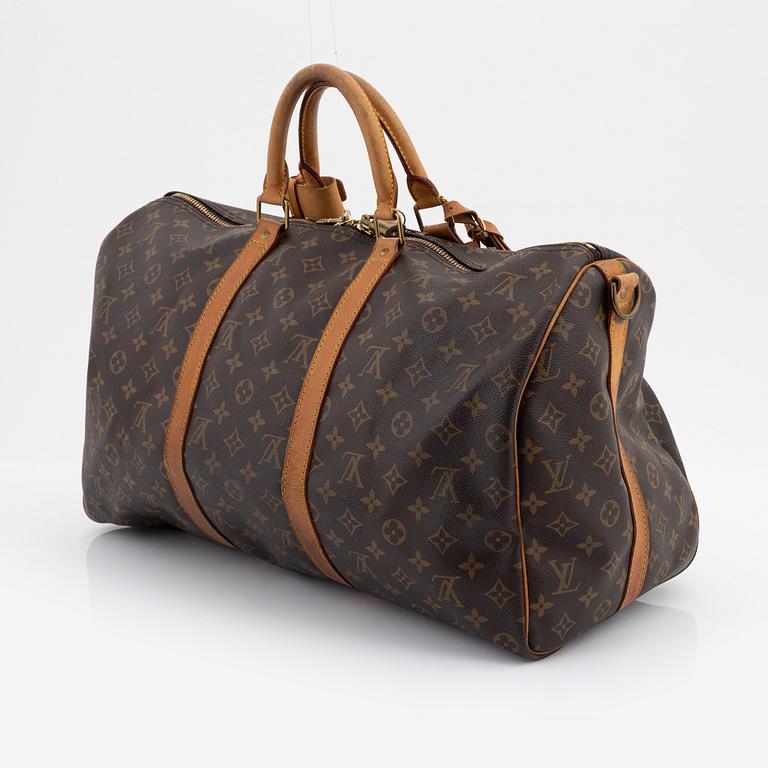 Louis Vuitton, A Monogram 'Keepall 50 Bandouliere' Weekendbag, 1990.