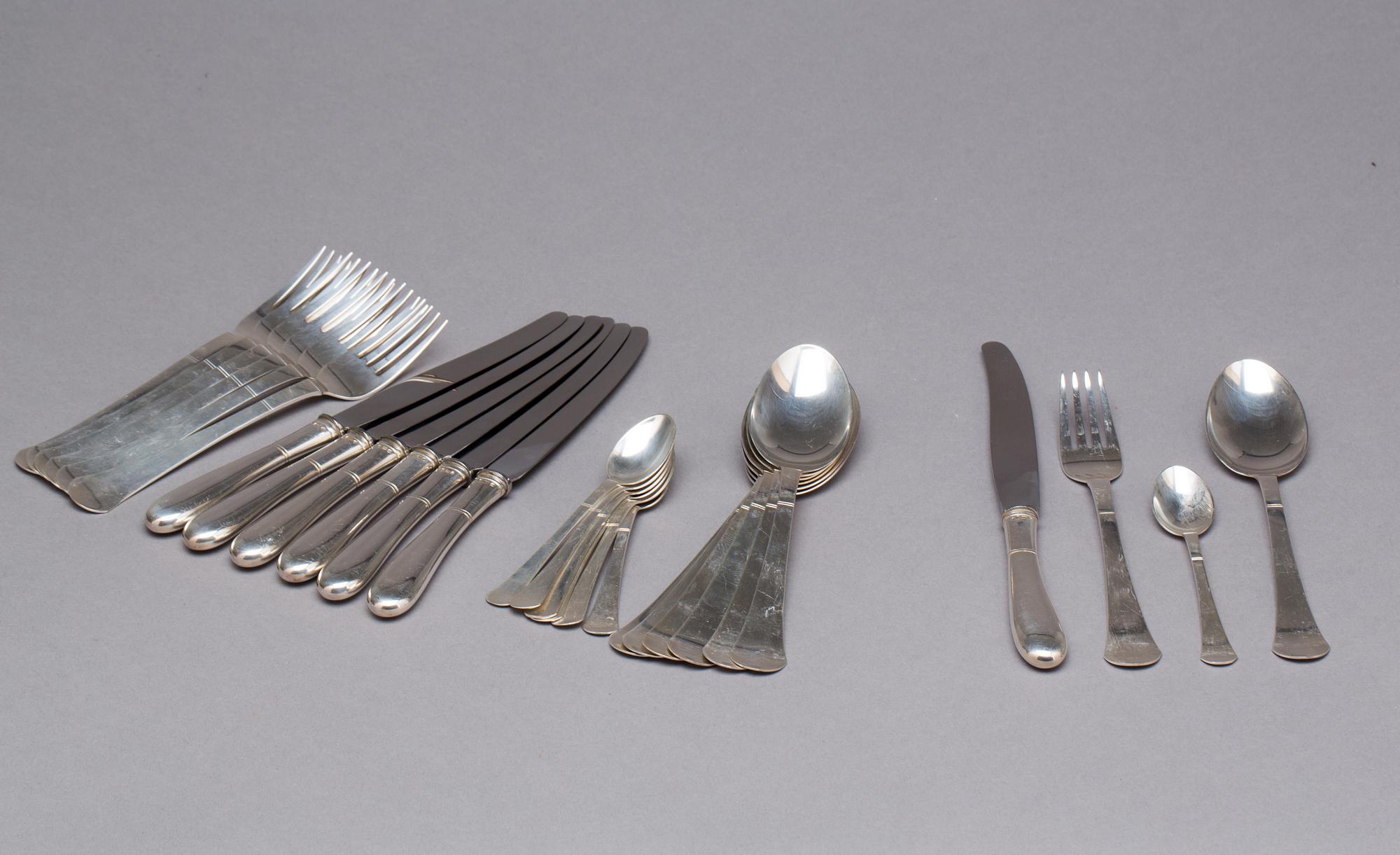 BESTICKUPPSÄTTNING, 48 delar, silver, "Birka", GAB, vikt ca 2200g.