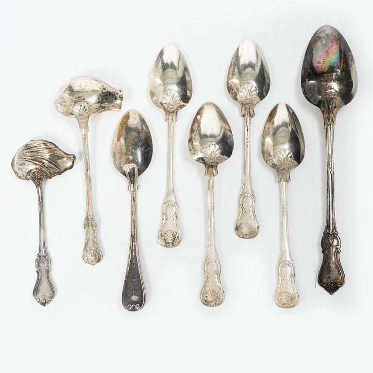 Cutlery, 8 pieces, silver, Sweden, 19th/20th century.