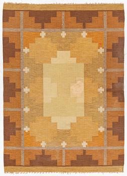 Ingegerd Silow, a flat weave rug, signed IS, c. 232 x 168 cm.