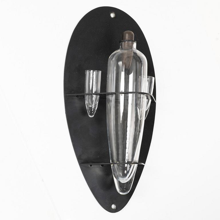 Matz Borgström, & Jhoan Camitz, vodka shelf with a decanter and two glasses, executed in 1991 in fewer than 10 examples.