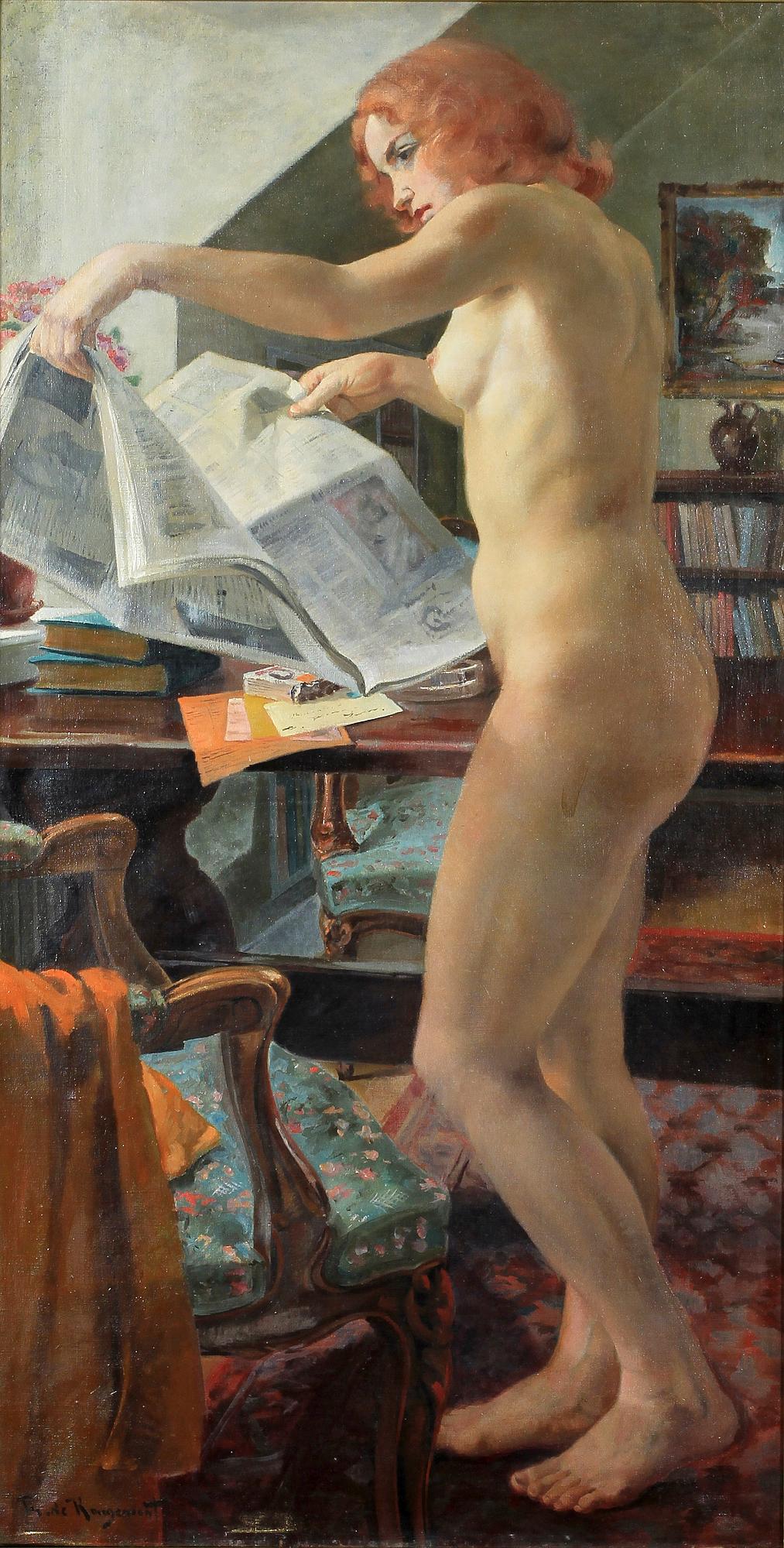 PHILIPPE DE ROUGEMONT, olja på duk, sign.