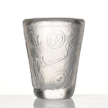 Vicke Lindstrand, a glass vase, Kosta, 1950-60s, model 503.