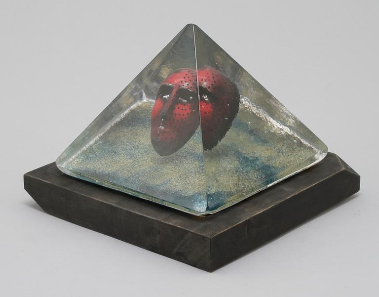 SKULPTUR, glas, Bertil Vallien, Kosta Boda Atelier, signerad, sent 1900-tal.