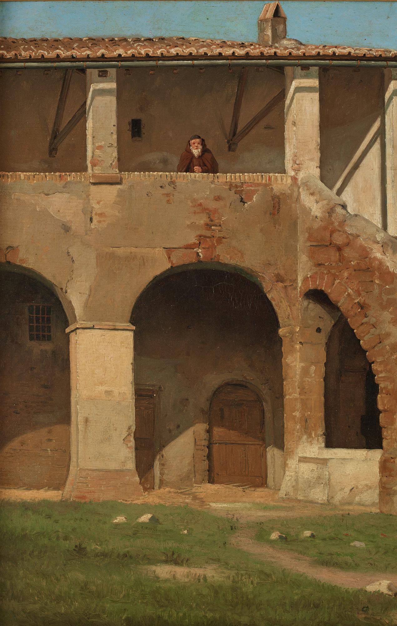 Martinus Rørbye, "Parti af et kapucinerkloster i Rom".
