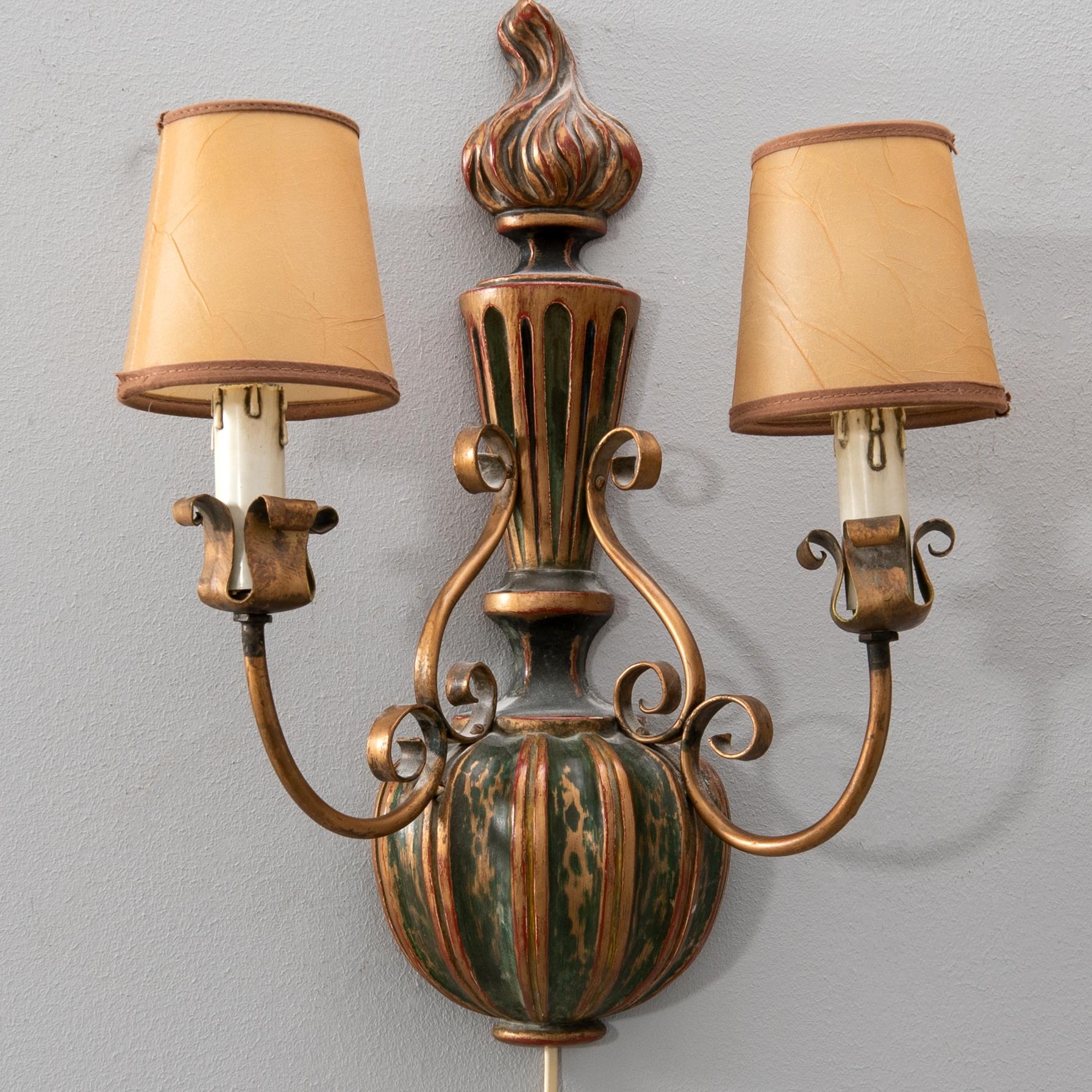 Bengt H Jönsson, wall sconces 1 pair, baroque style first half of the 20th century.