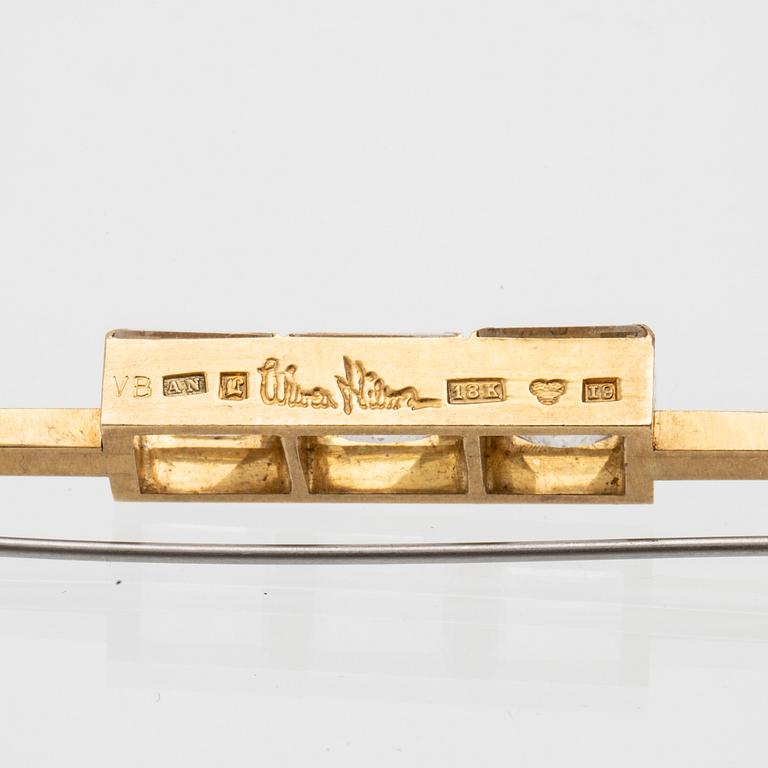 Wiwen Nilsson, brosch 18K guld och bergkristall Lund 1959.