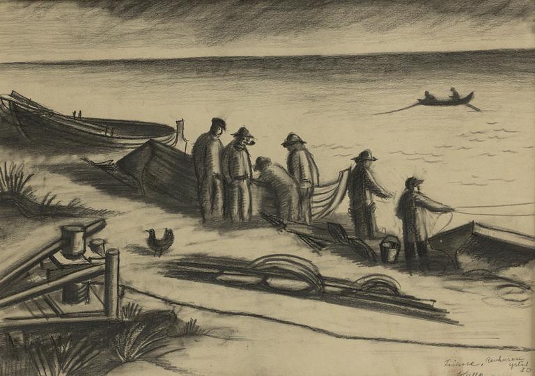 Axel Kulle, Coastal scene, Baron Rehusen, Ystad.