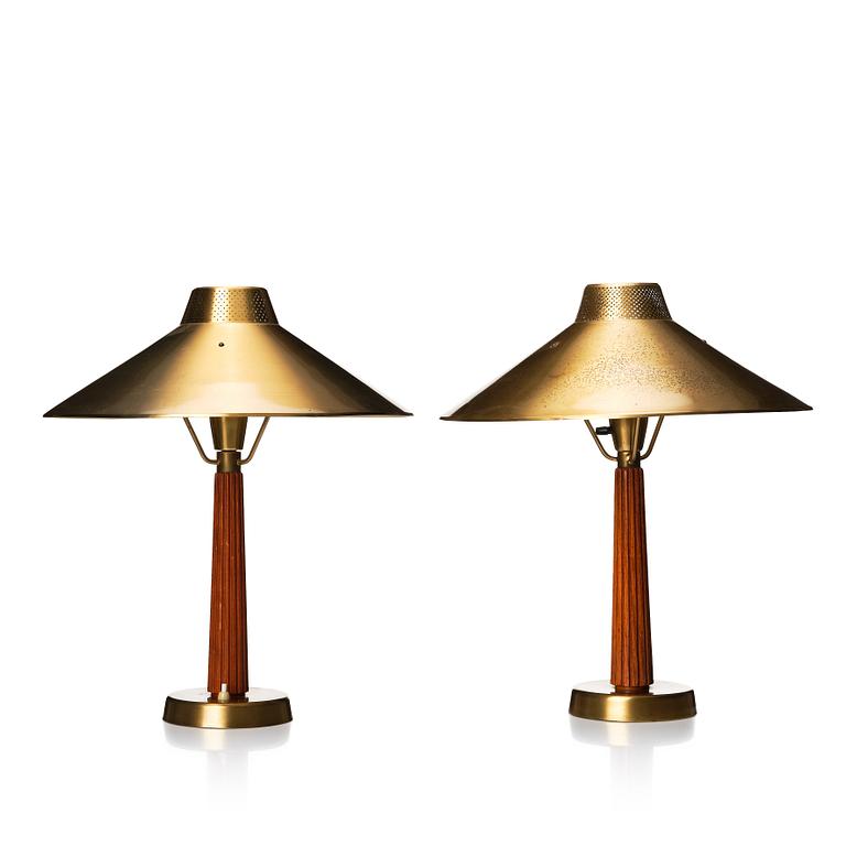 Hans Bergström, two table lamps, model "716", ateljé Lyktan, Sweden 1940-50s.