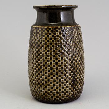 a 1960s stoneware vase designed by Stig Lindberg for Gustavsberg, signed.