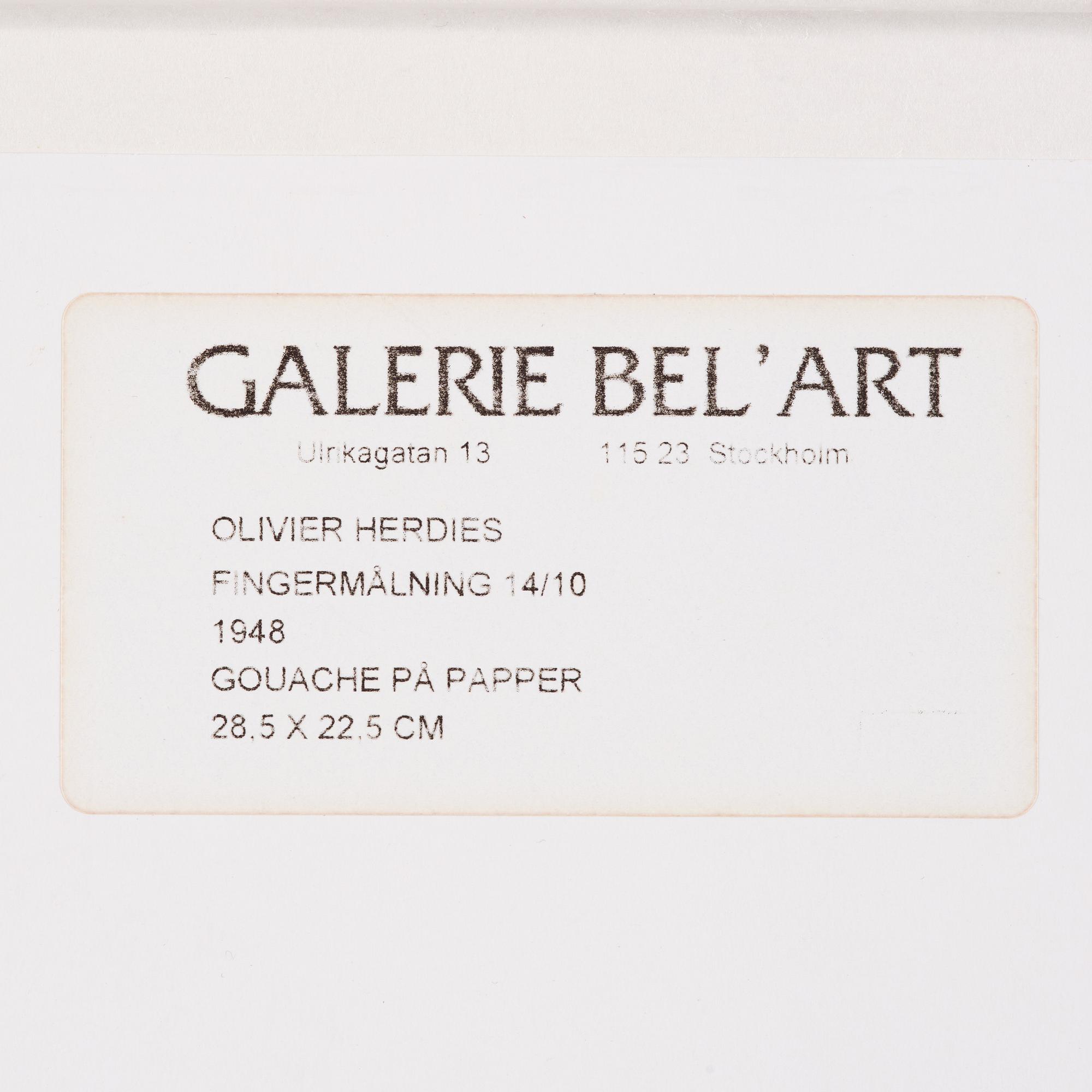 Olivier Herdies, "Fingermålning 14/10".