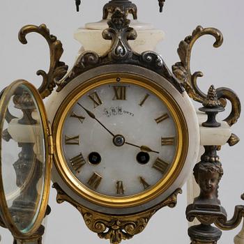 An end of the 19th century alabaster table clock.
