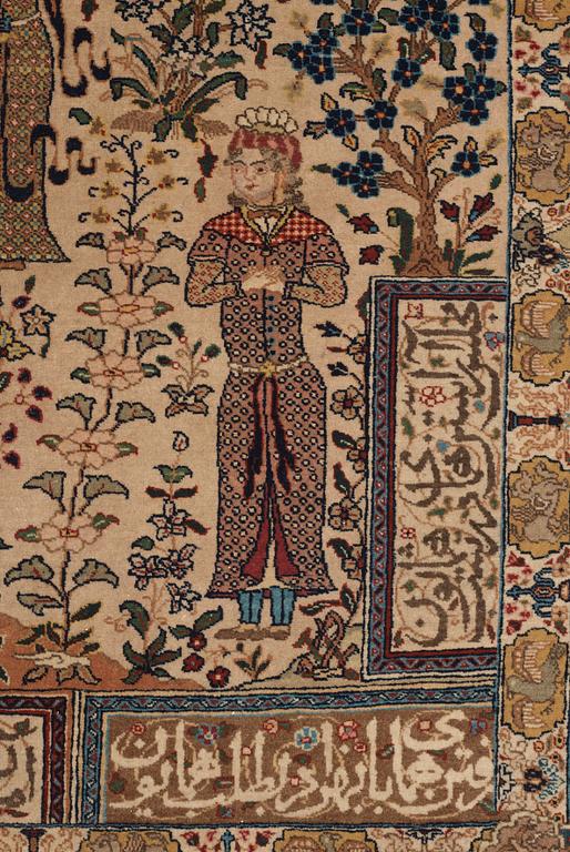 SEMI-ANTIQUE TABRIZ FIGURAL. 191 x 137 cm.