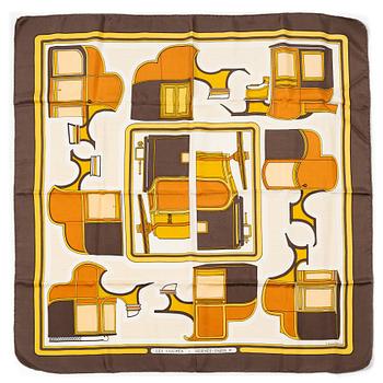 Hermès, two scarves "Les Coupés" and "Perspective".