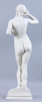 PER HASSELBERG, efter, figurin, parian, "Snöklockan", Gustafsberg, dat 1907.