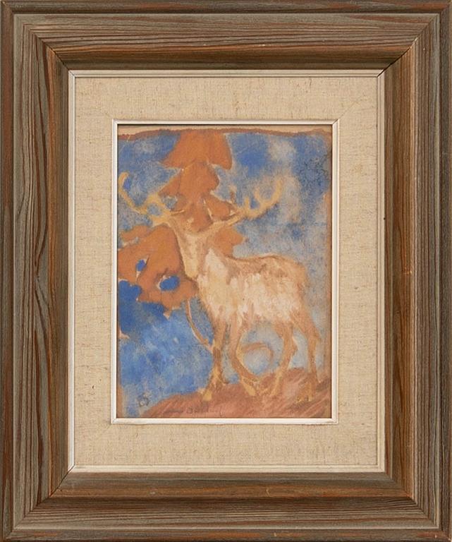 Helmer Osslund, Study of a reindeer.