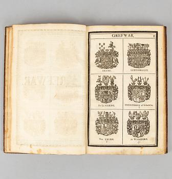 Med hundratals adelsvapen i träsnitt, 1734.