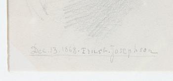 ERNST JOSEPHSON, teckning, sign o dat 1868.