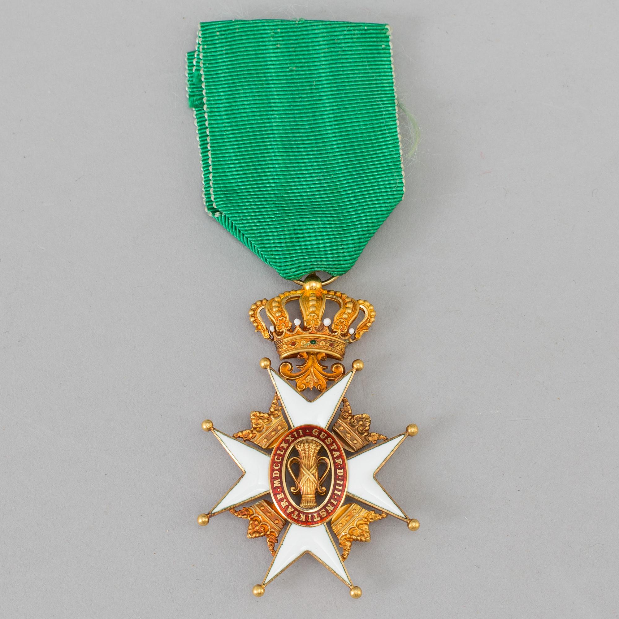 The Royal Order of Vasa, gold 18 ct and enamel.