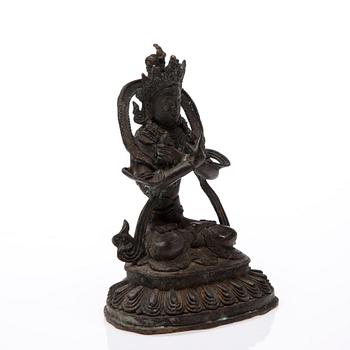 BUDDHA, skulptur, mässing, Tibet, 1900-tal.