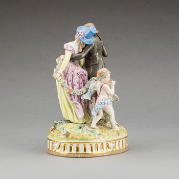 FIGURGRUPP, Royal Copenhagen, "Juliane Marie-porslin", 1900-talets början.