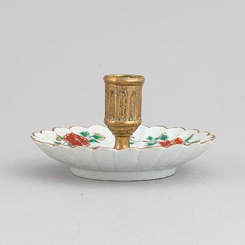 A French and Japanese candlestick, 19th century.