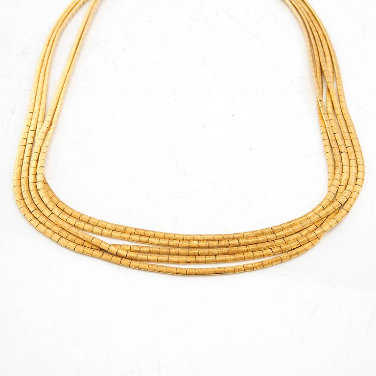 Halsband flerradigt 18K guld Venedig italien.