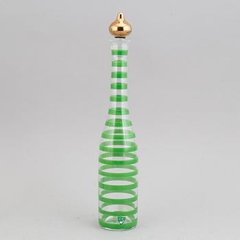 Anne Nilsson,  a set of10 glasses and decanter, "Clown", Orrefors.